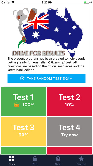 Emulate iPhone app Australian Citizenship [TEST] using MyAndroid